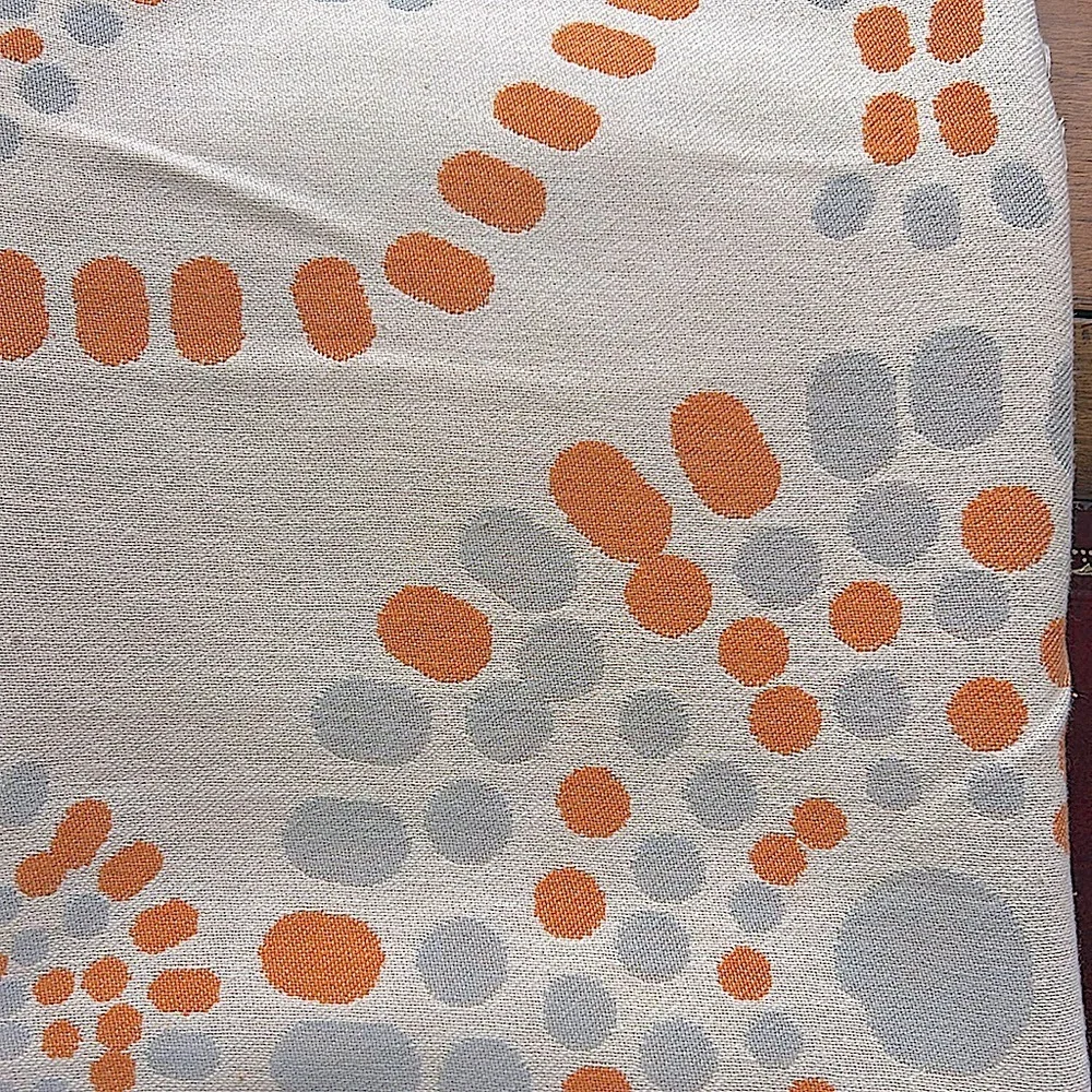 Mandala Tapestry Organic Blanket Loom Weave Tangerine Gray White FLiPSiDE 2 Side